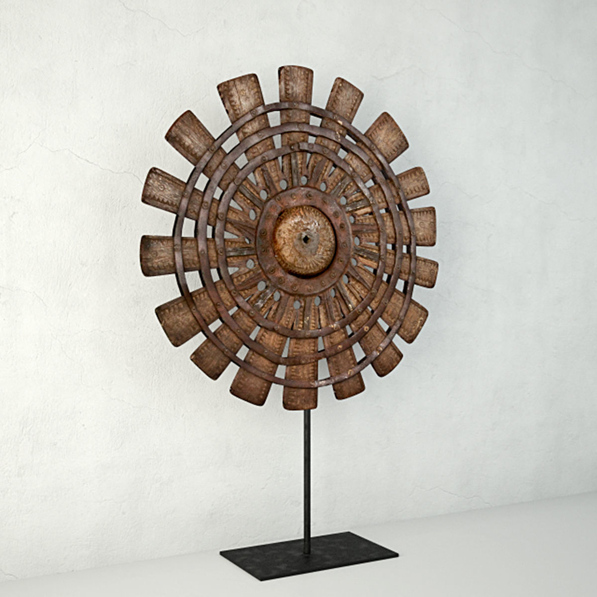 Wood Loom Wheel 2 3D model_2