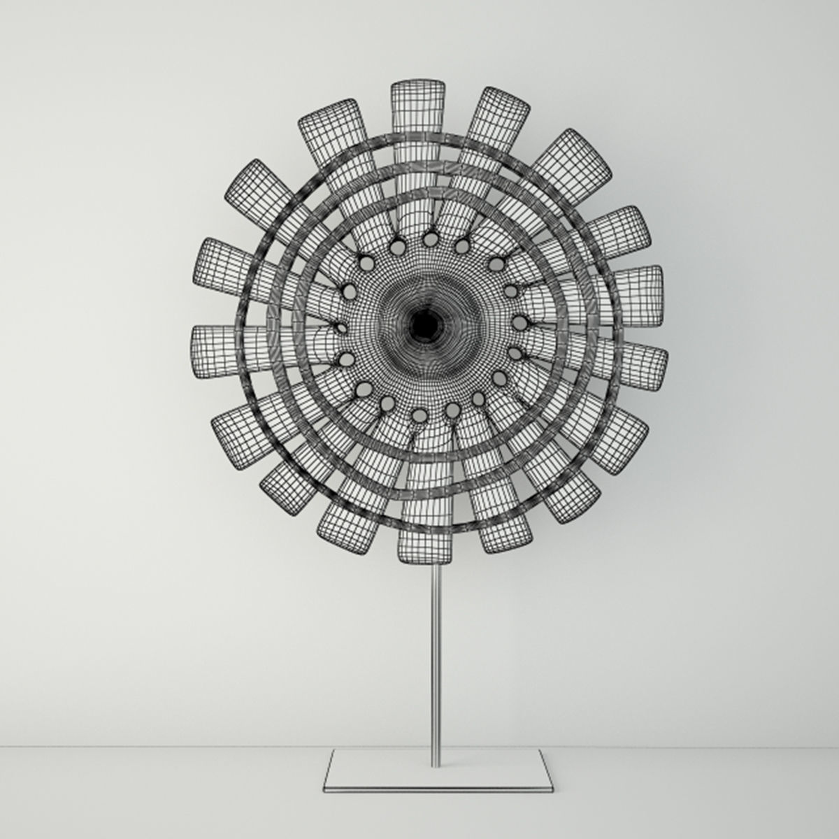 Wood Loom Wheel 2 3D model_1