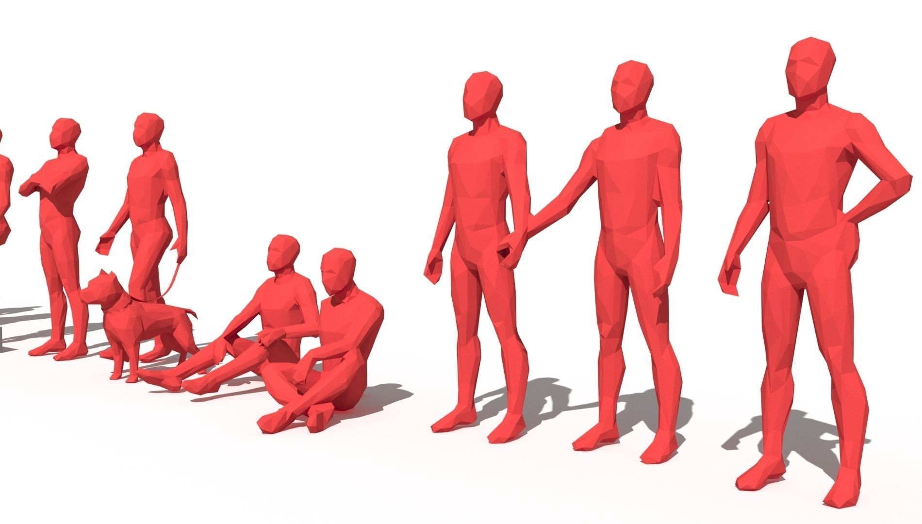 Low poly people Low-poly 3D model_6
