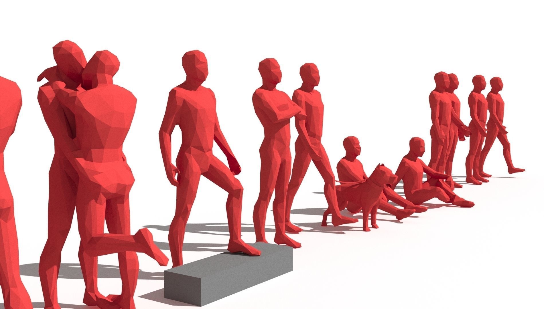 Low poly people Low-poly 3D model_5