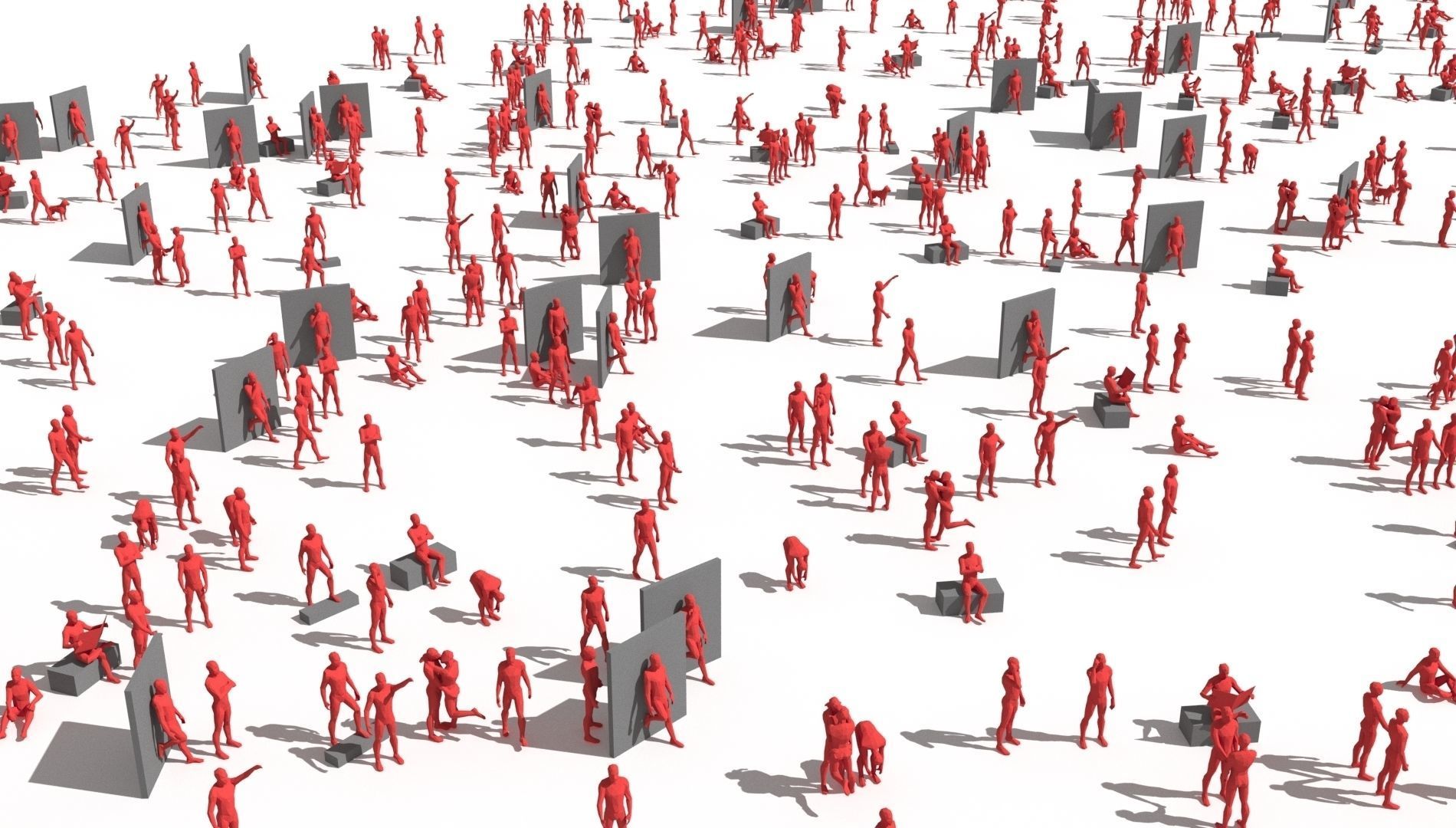 Low poly people Low-poly 3D model_1