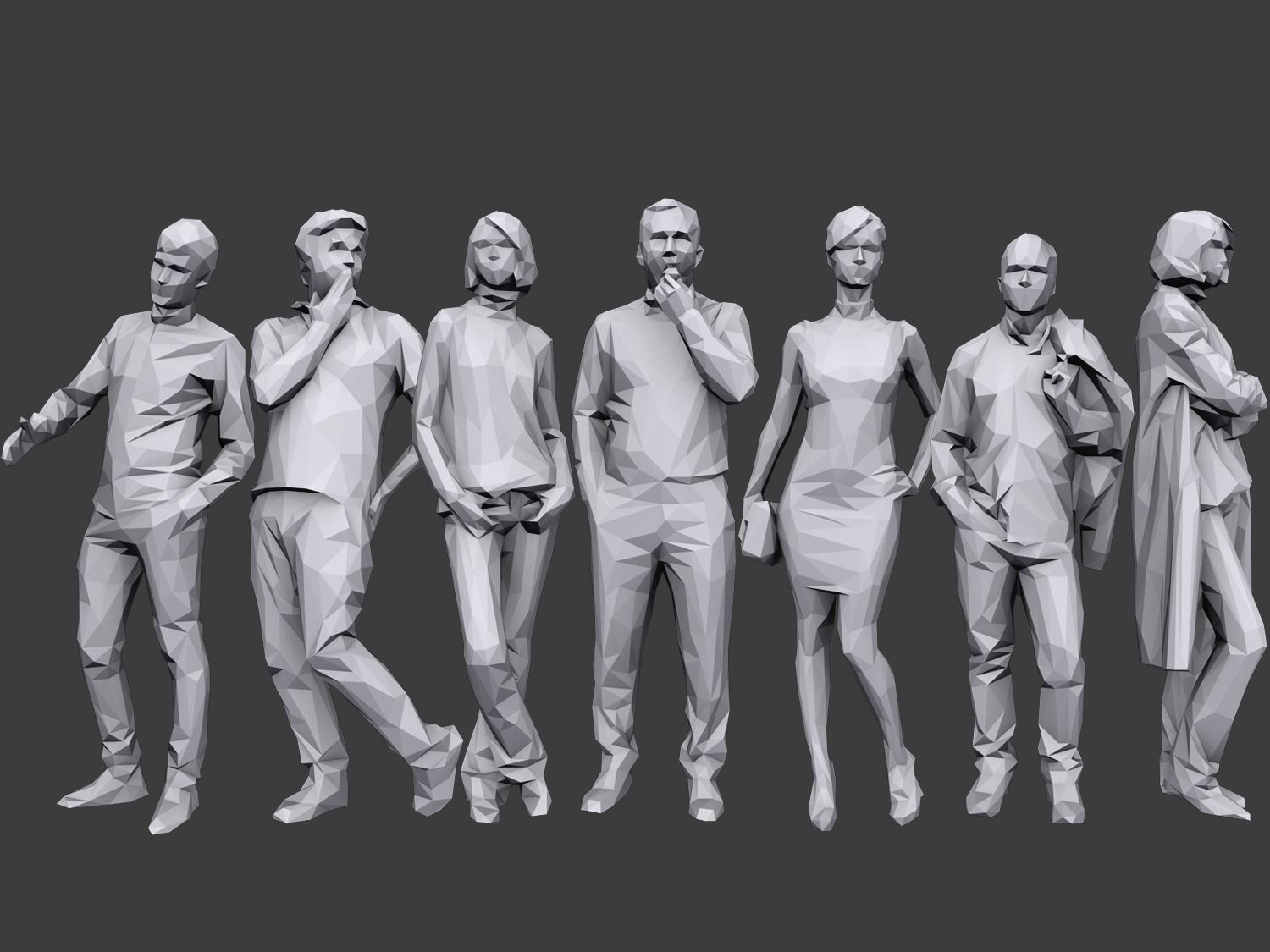 Complete Lowpoly People Pack Low-poly 3D model_5