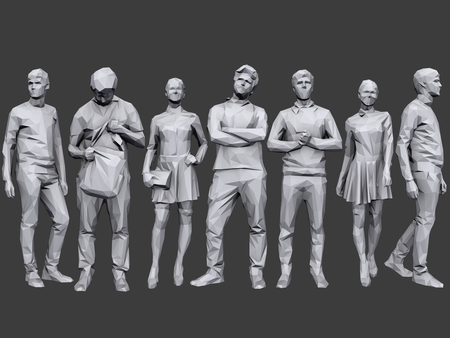 Complete Lowpoly People Pack Low-poly 3D model_4