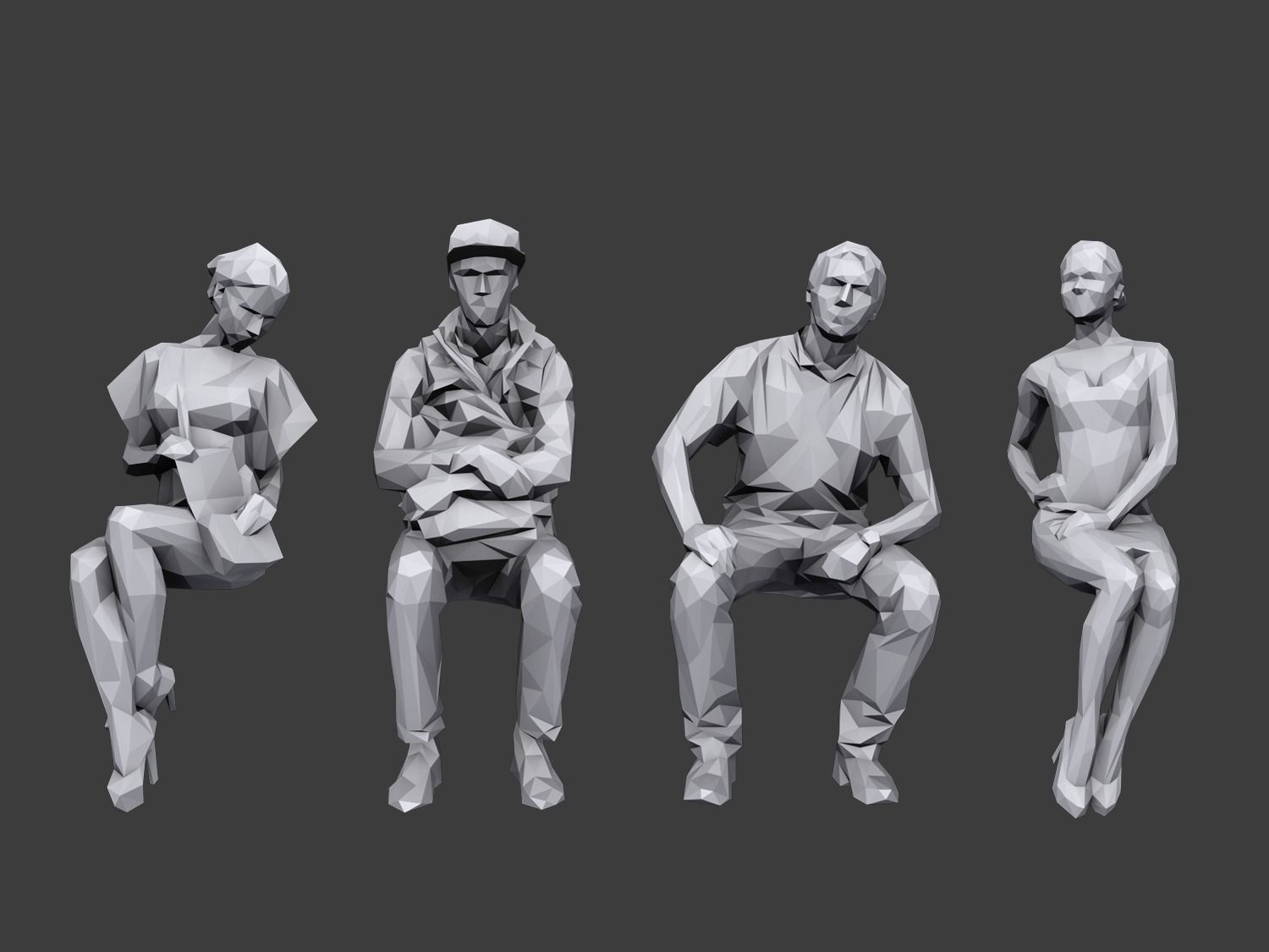 Complete Lowpoly People Pack Low-poly 3D model_12