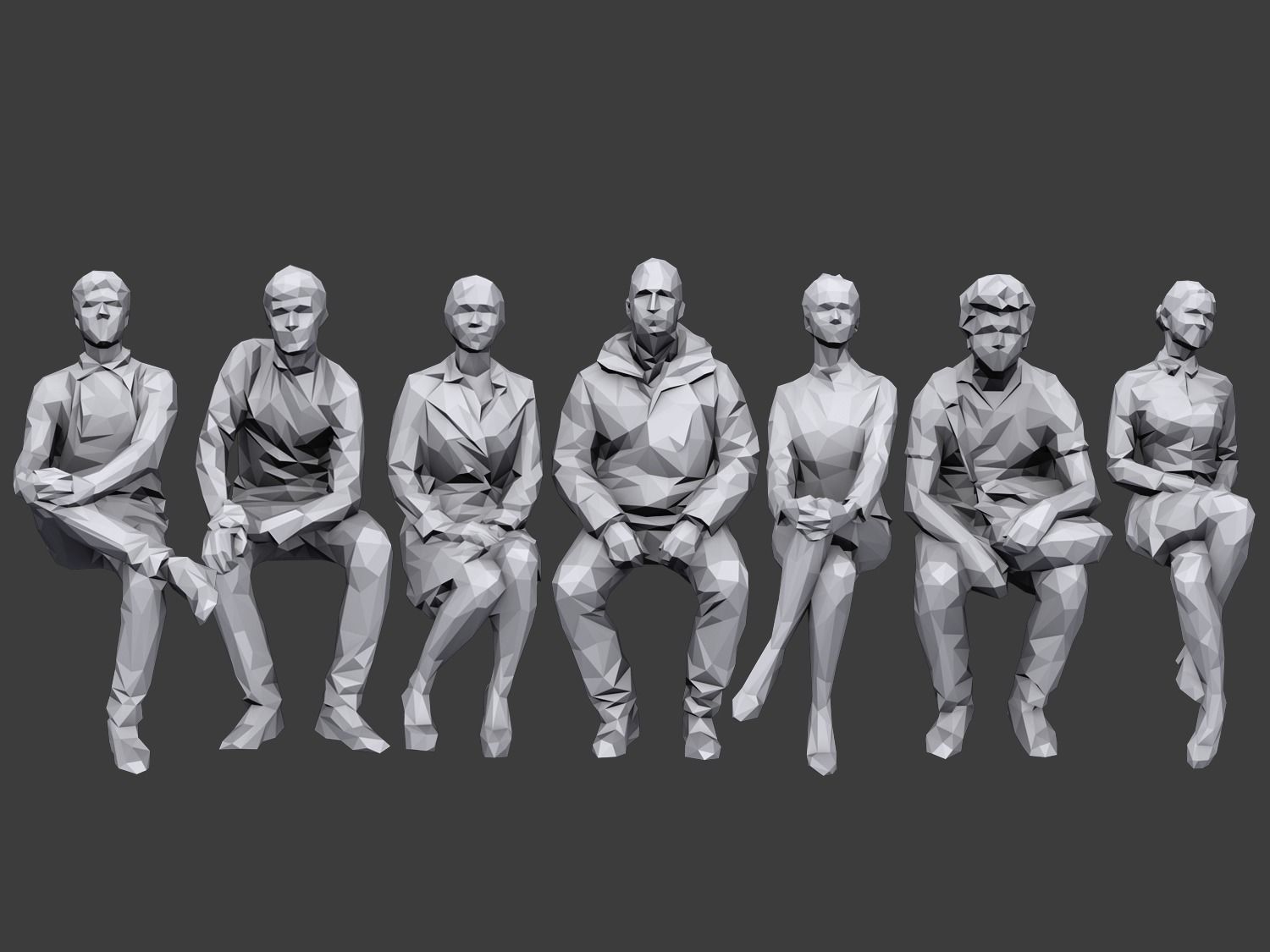Complete Lowpoly People Pack Low-poly 3D model_13