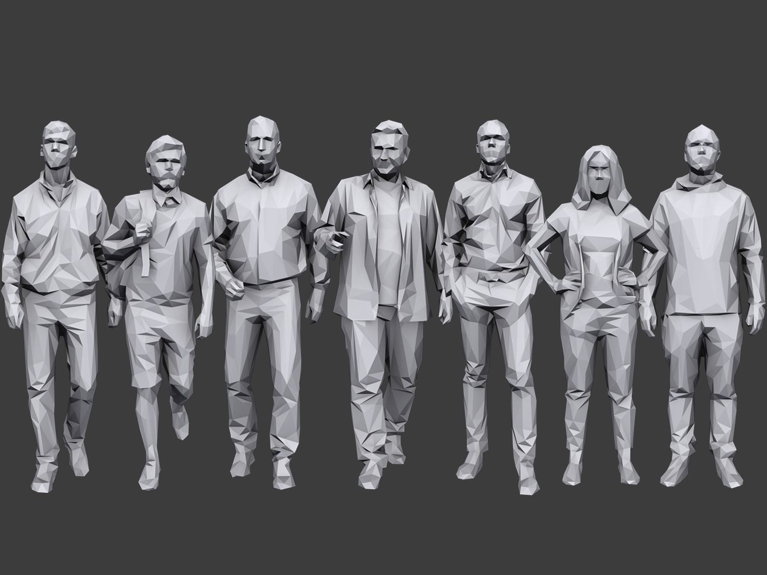 Complete Lowpoly People Pack Low-poly 3D model_9