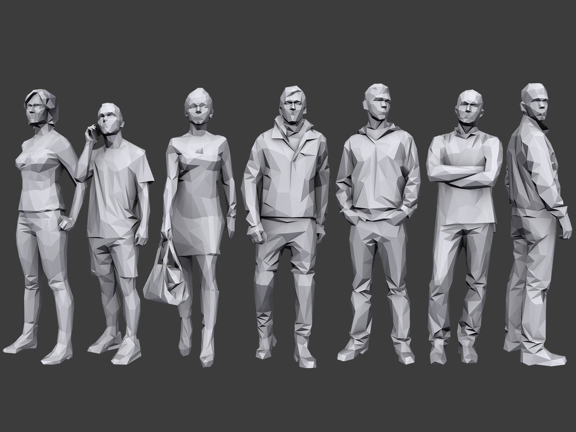 Complete Lowpoly People Pack Low-poly 3D model_2