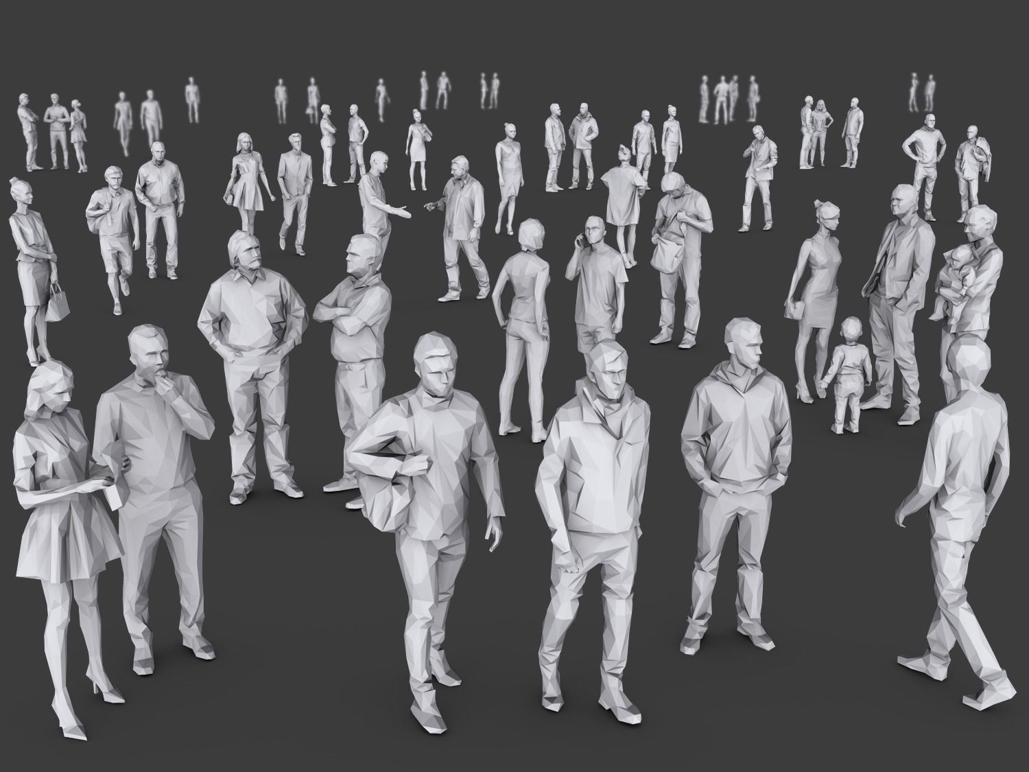 Complete Lowpoly People Pack Low-poly 3D model_0