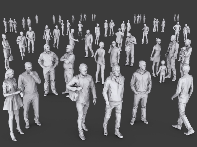 Complete Lowpoly People Pack Low-poly 3D model