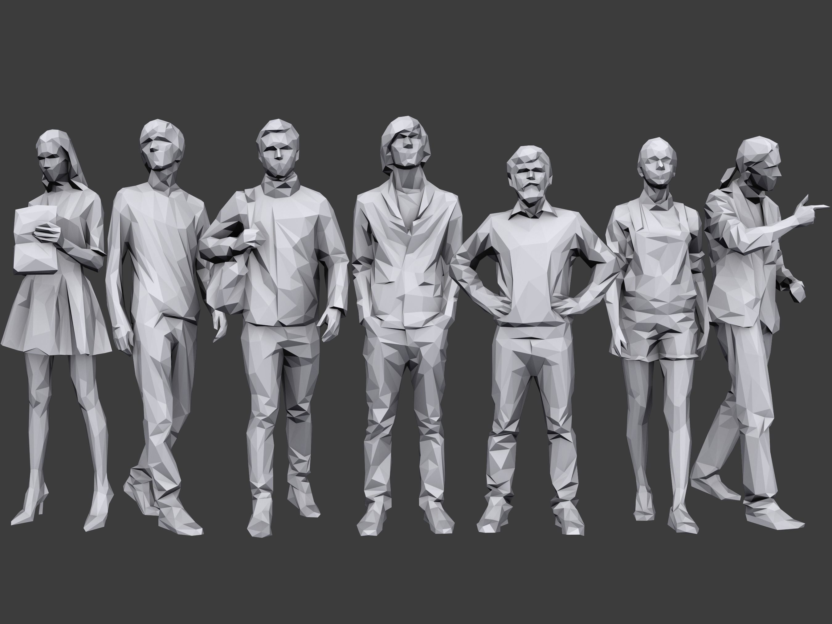 Complete Lowpoly People Pack Low-poly 3D model_8