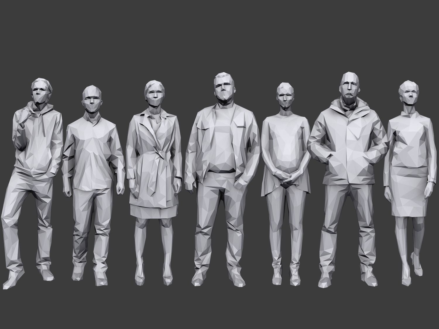 Complete Lowpoly People Pack Low-poly 3D model_7