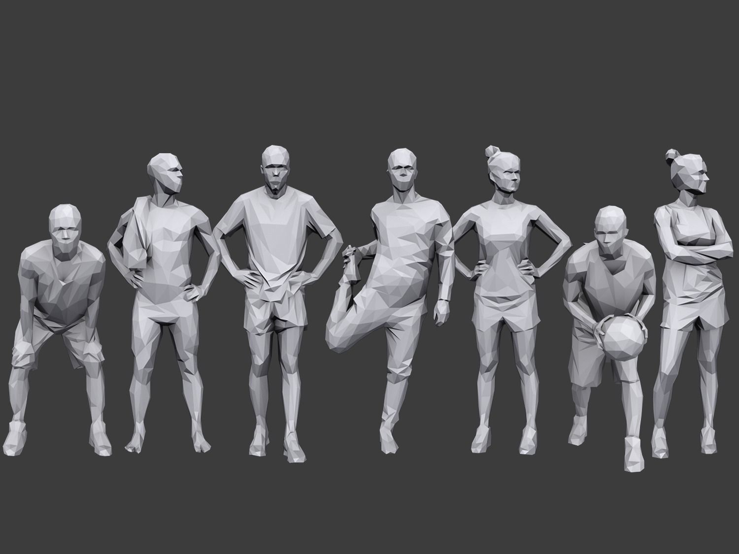 Complete Lowpoly People Pack Low-poly 3D model_18