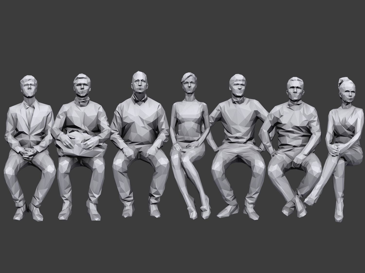 Complete Lowpoly People Pack Low-poly 3D model_14