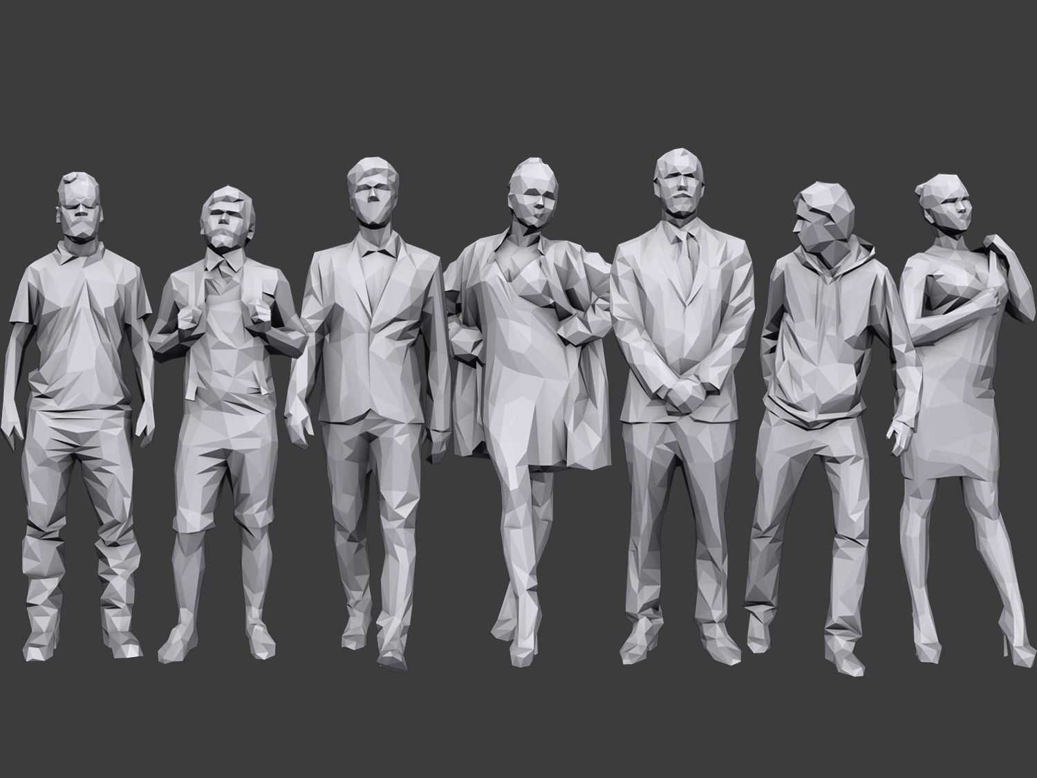 Complete Lowpoly People Pack Low-poly 3D model_10