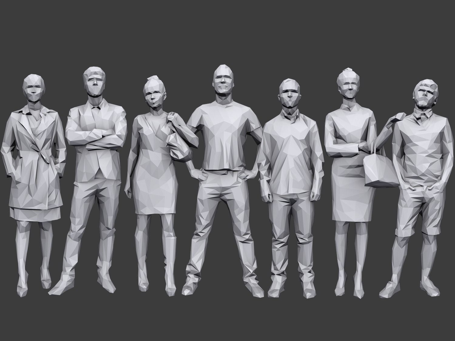 Complete Lowpoly People Pack Low-poly 3D model_11