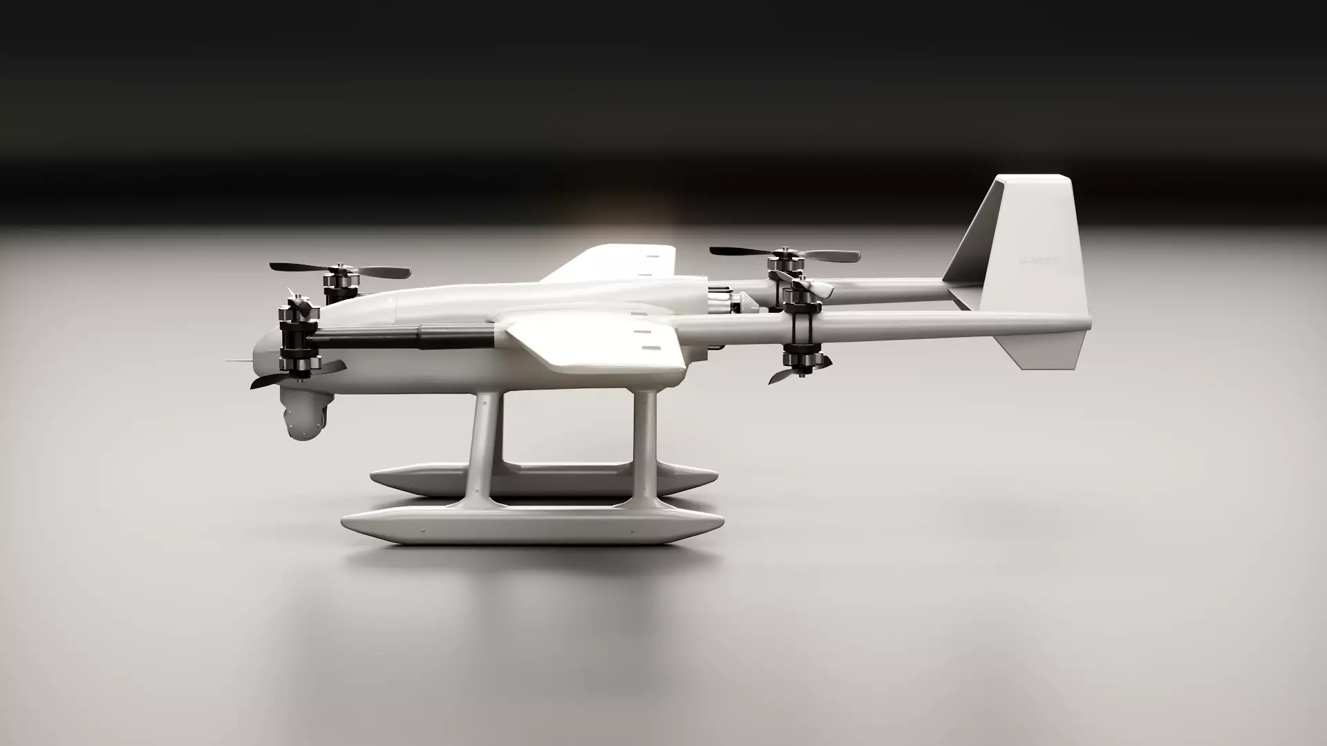 Tactical VTOL Reconnaissance Drone UAV - PBR Low-poly 3D model