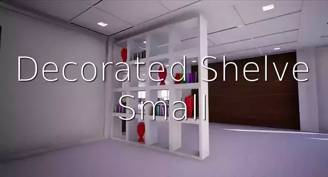 Decorated Shelve Small SHC Quick Office LM Low-poly 3D model