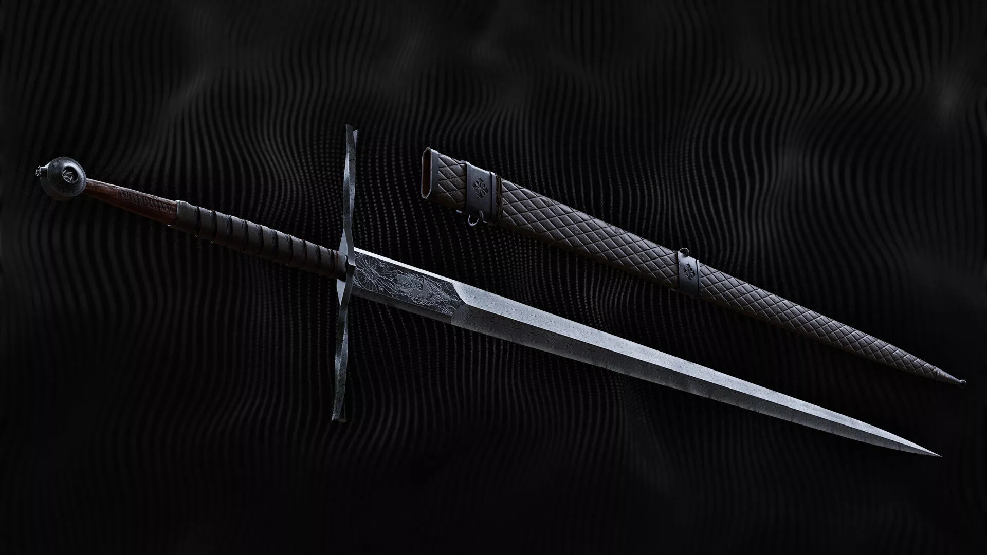 LongSword and sheath Low-poly 3D model