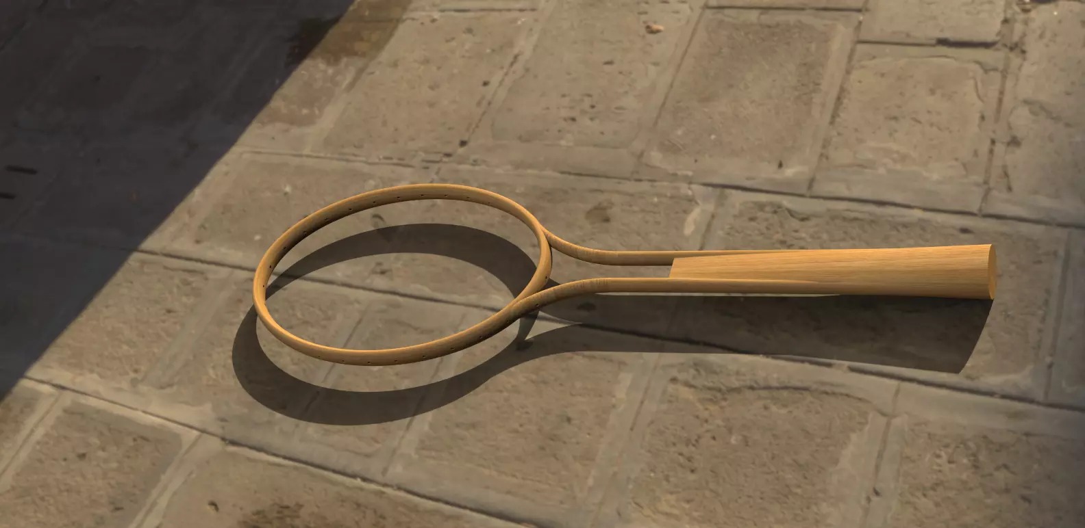 Badminton Racquet Low-poly 3D model