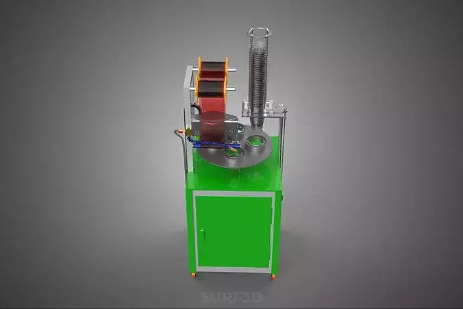 ROTARY PLASTIC FILM LID CUPS PACKING FILLER SEALER VFFS MACHINE 3D model 7