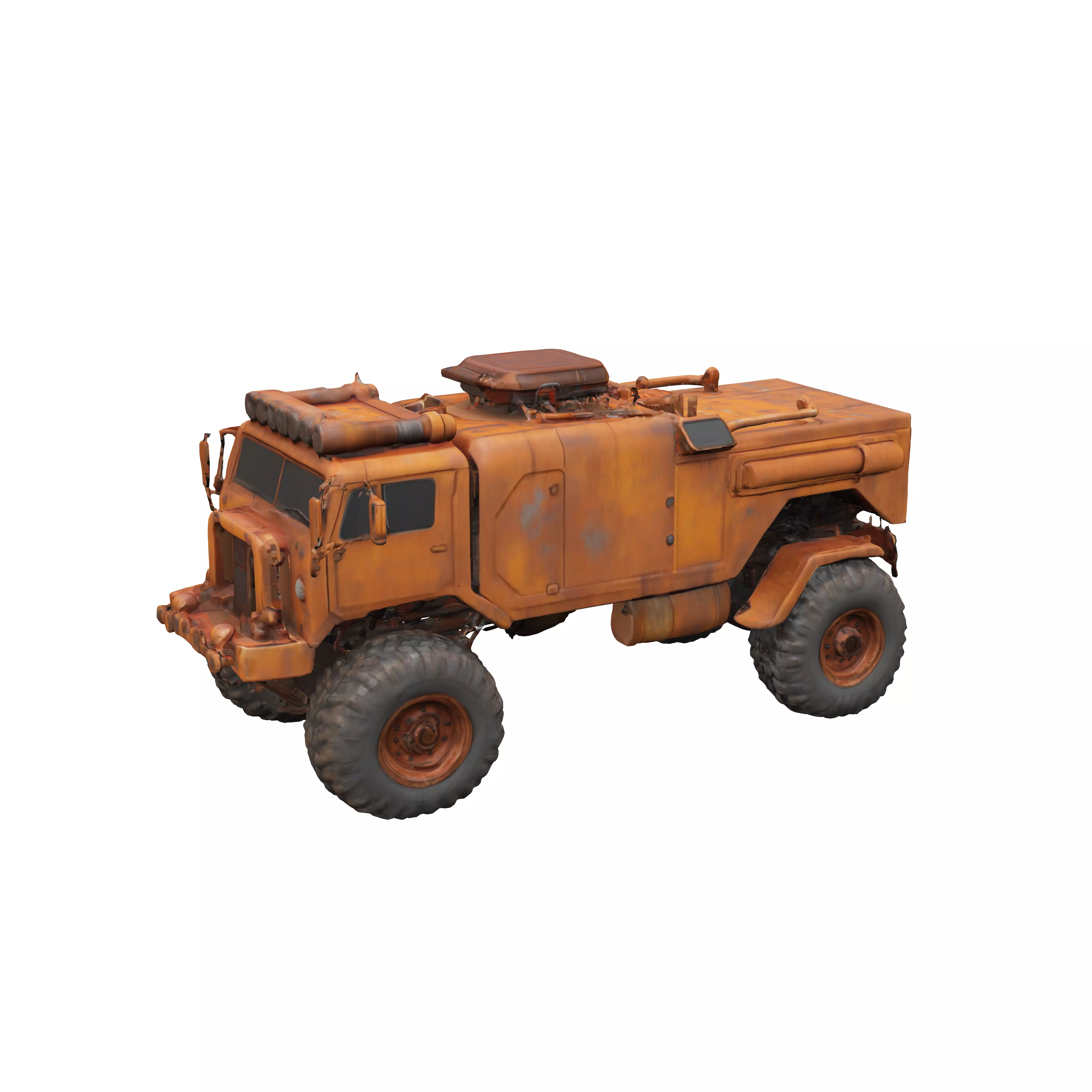 sci fi rusty truck 6x6 3D model