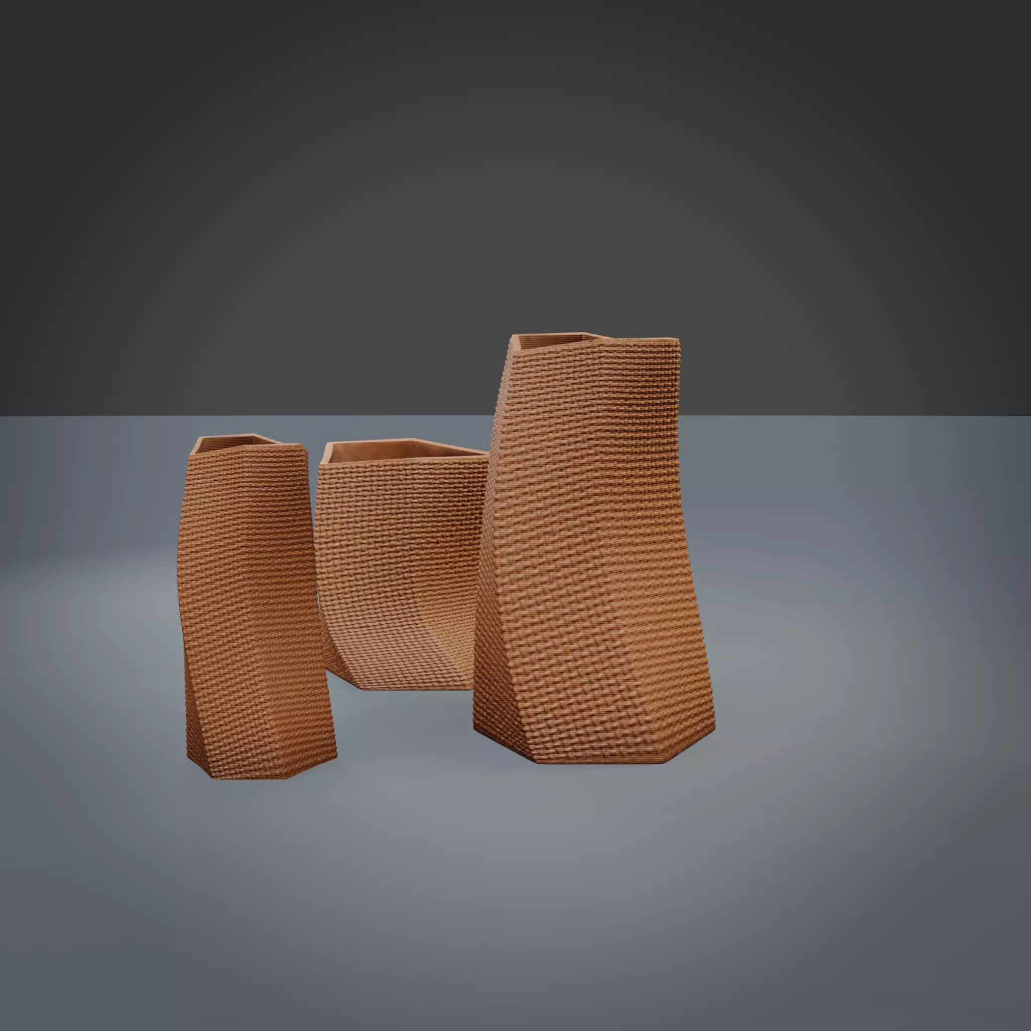 Modern Textured Kit Vases 3D print model