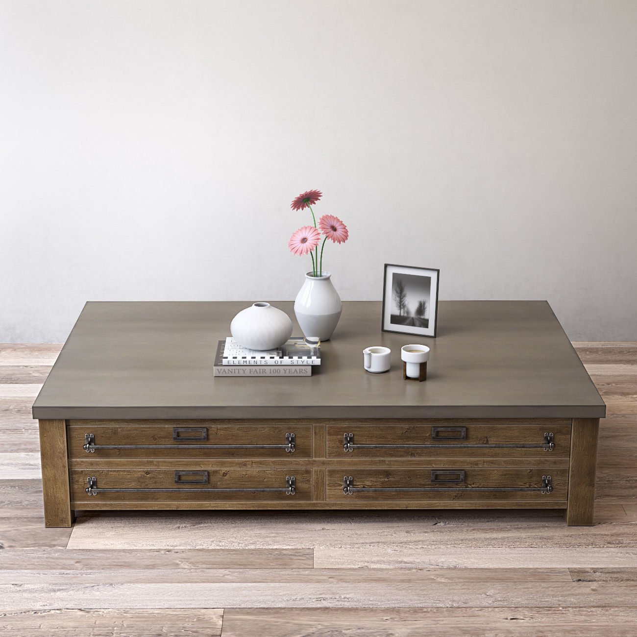 3d Model Zinc Top Mercantile Coffee Table Cgtrader Zinc Top Mercantile Coffee Table 3d Model Max Obj 3ds Fbx Mtl Mat 2