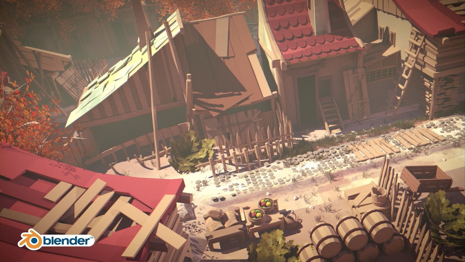 The Village and City of 18th Century Pack Low-poly 3D model_18