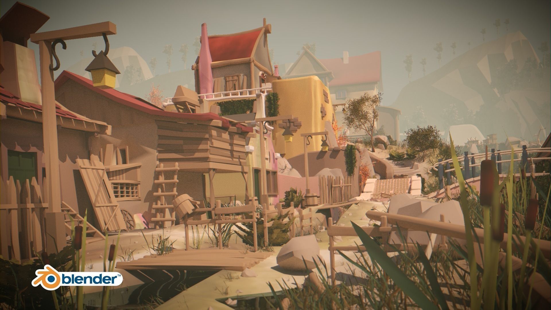 The Village and City of 18th Century Pack Low-poly 3D model_21