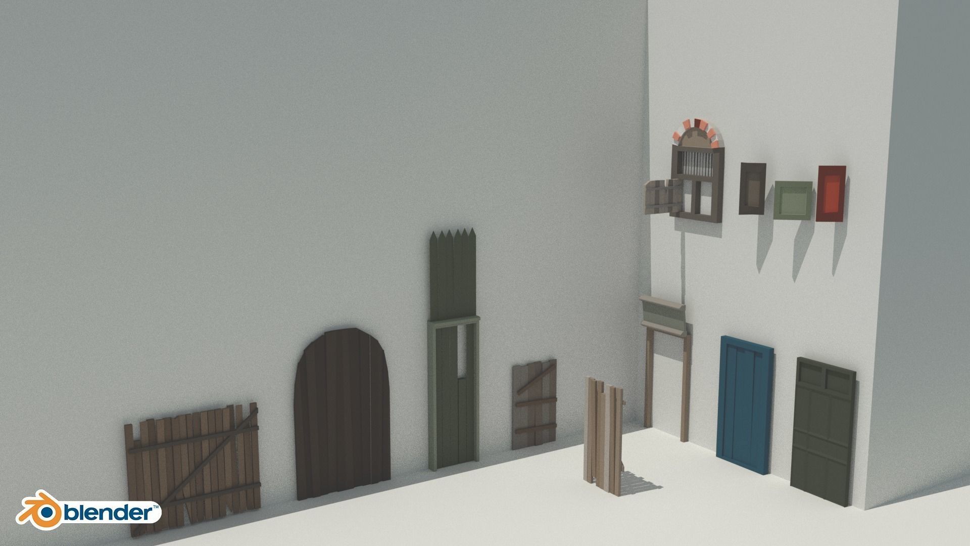 The Village and City of 18th Century Pack Low-poly 3D model_37