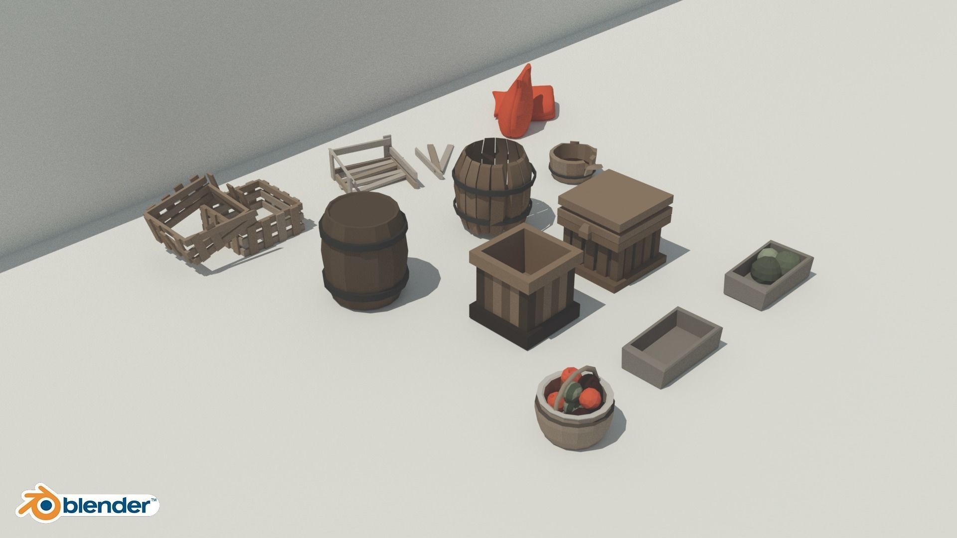 The Village and City of 18th Century Pack Low-poly 3D model_28
