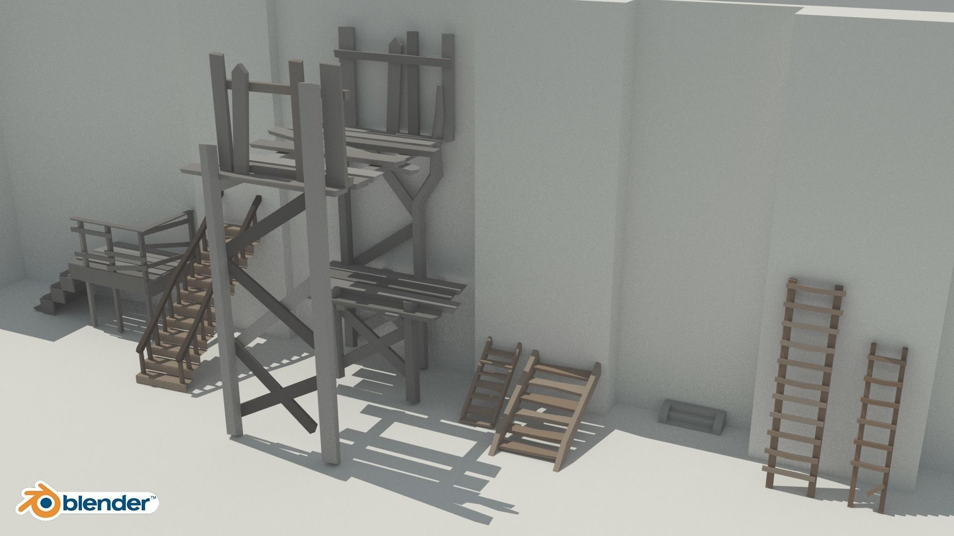 The Village and City of 18th Century Pack Low-poly 3D model_41