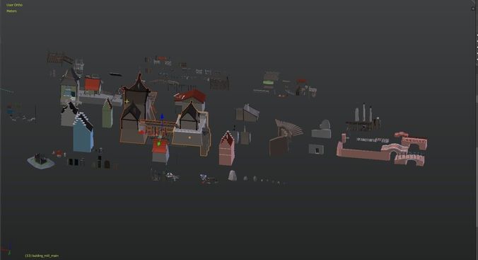The Village and City of 18th Century Pack Low-poly 3D model 6