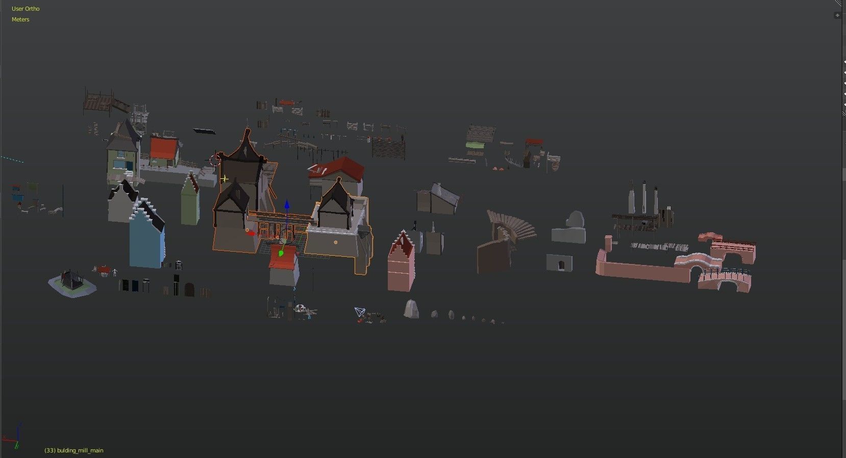 The Village and City of 18th Century Pack Low-poly 3D model_6