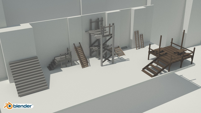 The Village and City of 18th Century Pack Low-poly 3D model 7