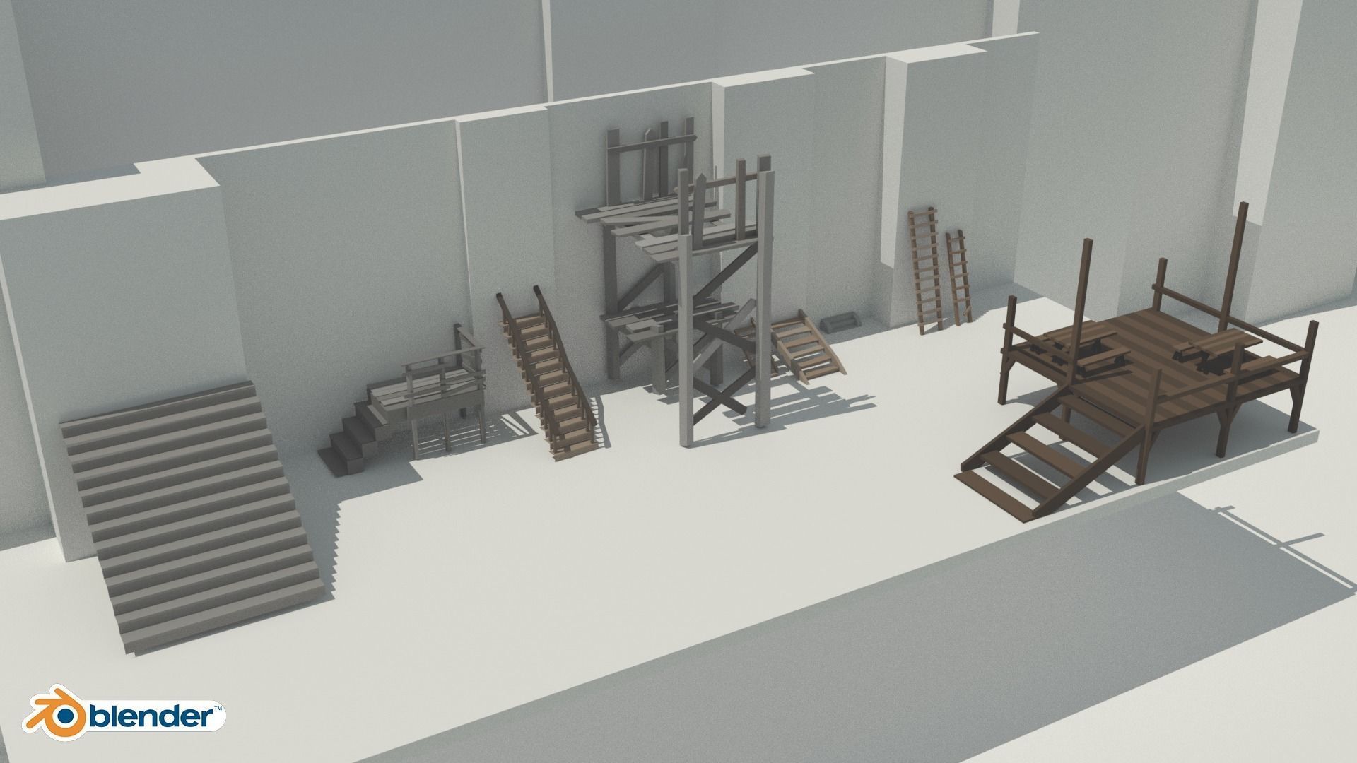 The Village and City of 18th Century Pack Low-poly 3D model_7