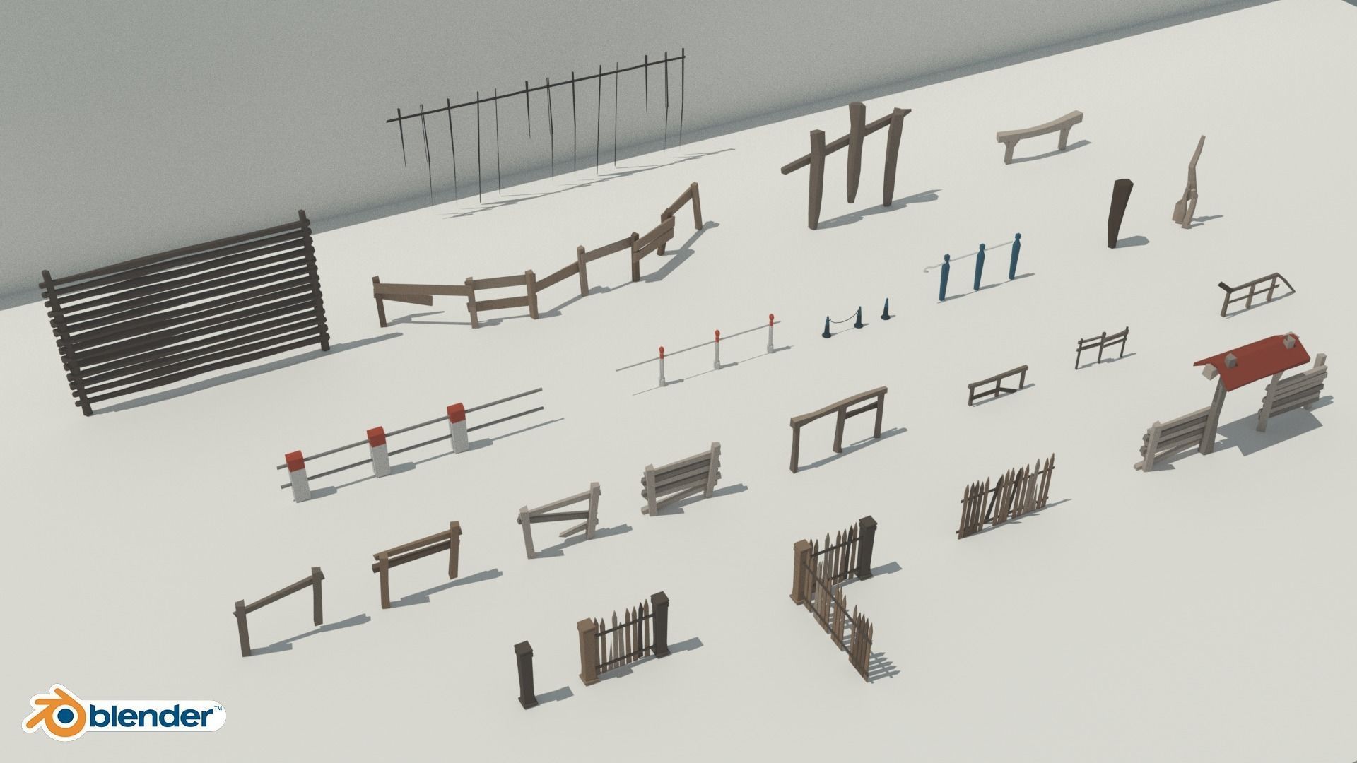 The Village and City of 18th Century Pack Low-poly 3D model_39