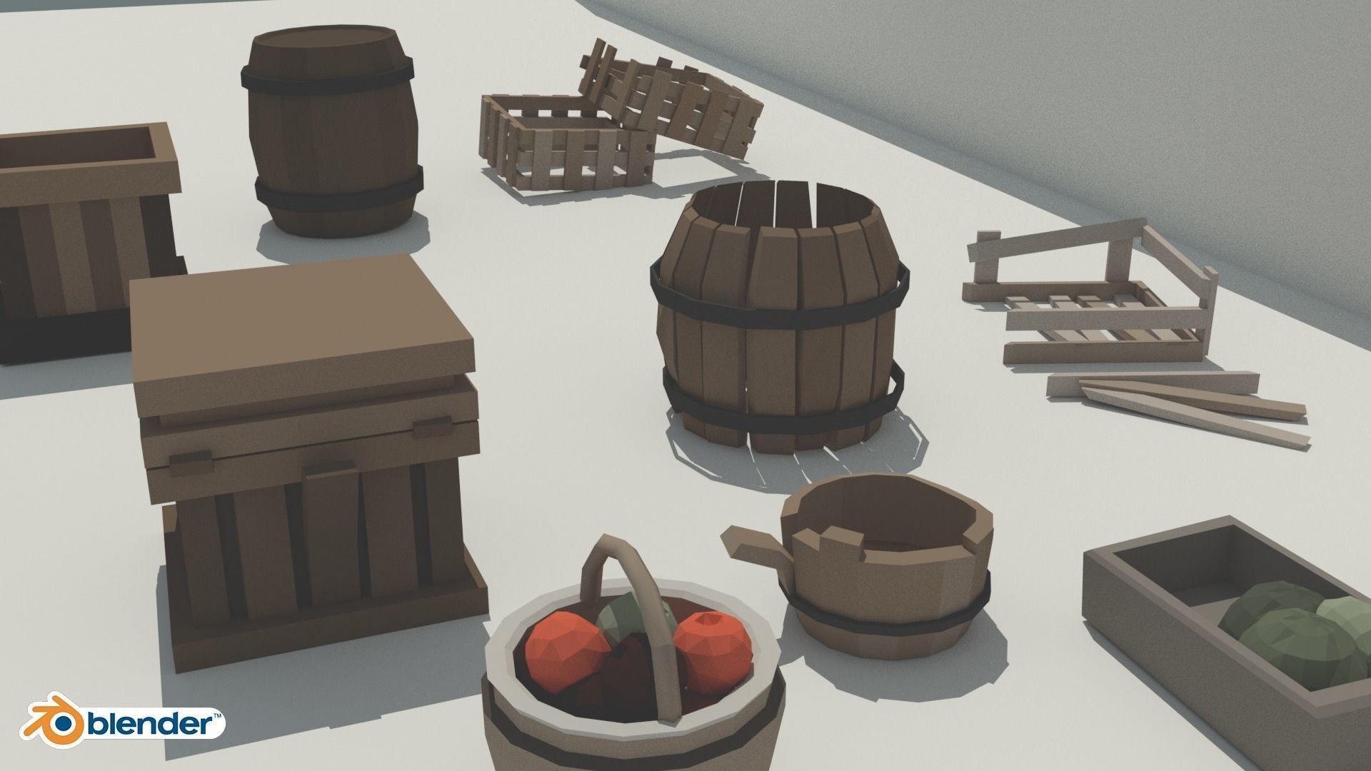 The Village and City of 18th Century Pack Low-poly 3D model_8