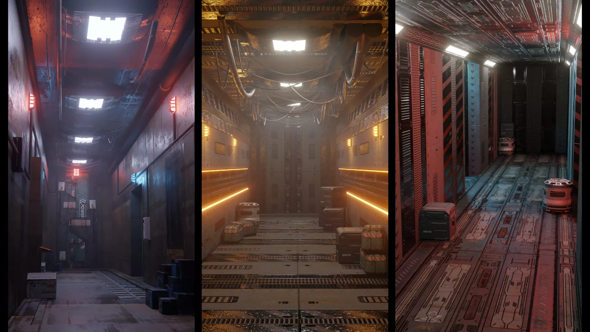 SCI-FI CORRIDORS PACK 3D model