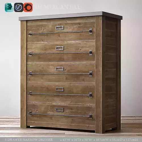 MERCANTILE 5-DRAWER NARROW DRESSER