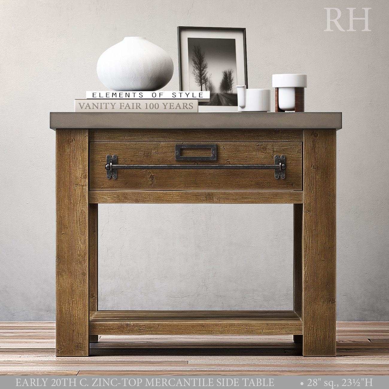 ZINC-TOP MERCANTILE SIDE TABLE 3D model_2