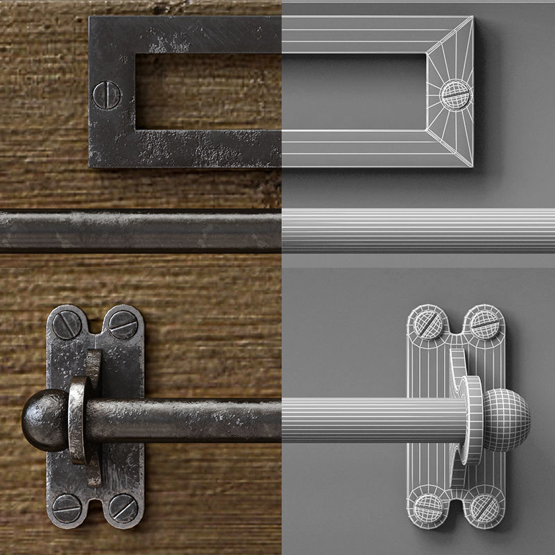 ZINC-TOP MERCANTILE SIDE TABLE 3D model_4