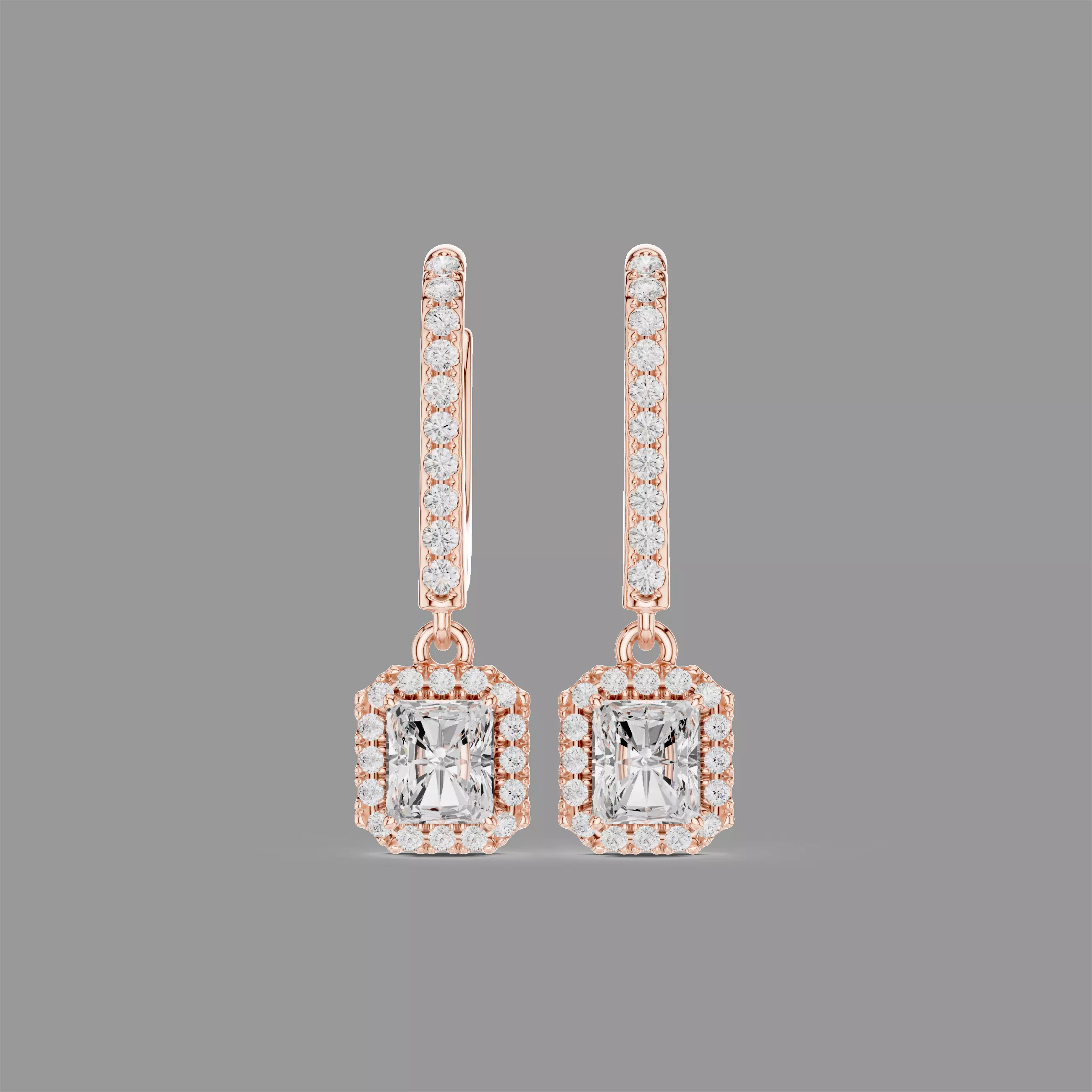 Diamond Hoops Earrings 3D print model