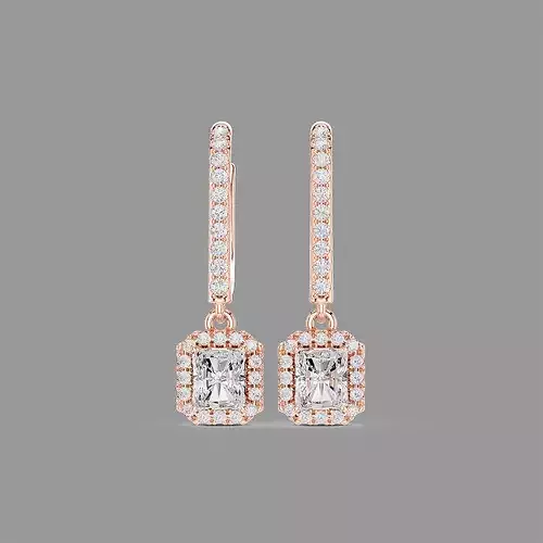 Diamond Hoops Earrings 