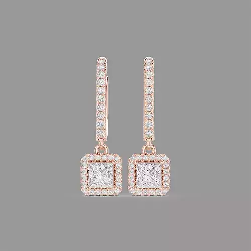 Diamond Hoops Earrings 