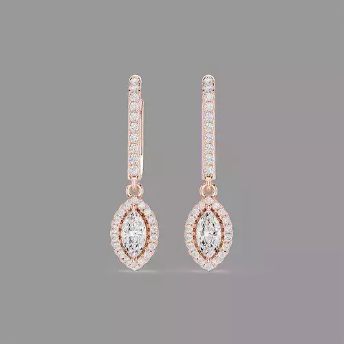 Diamond Hoops Earrings 