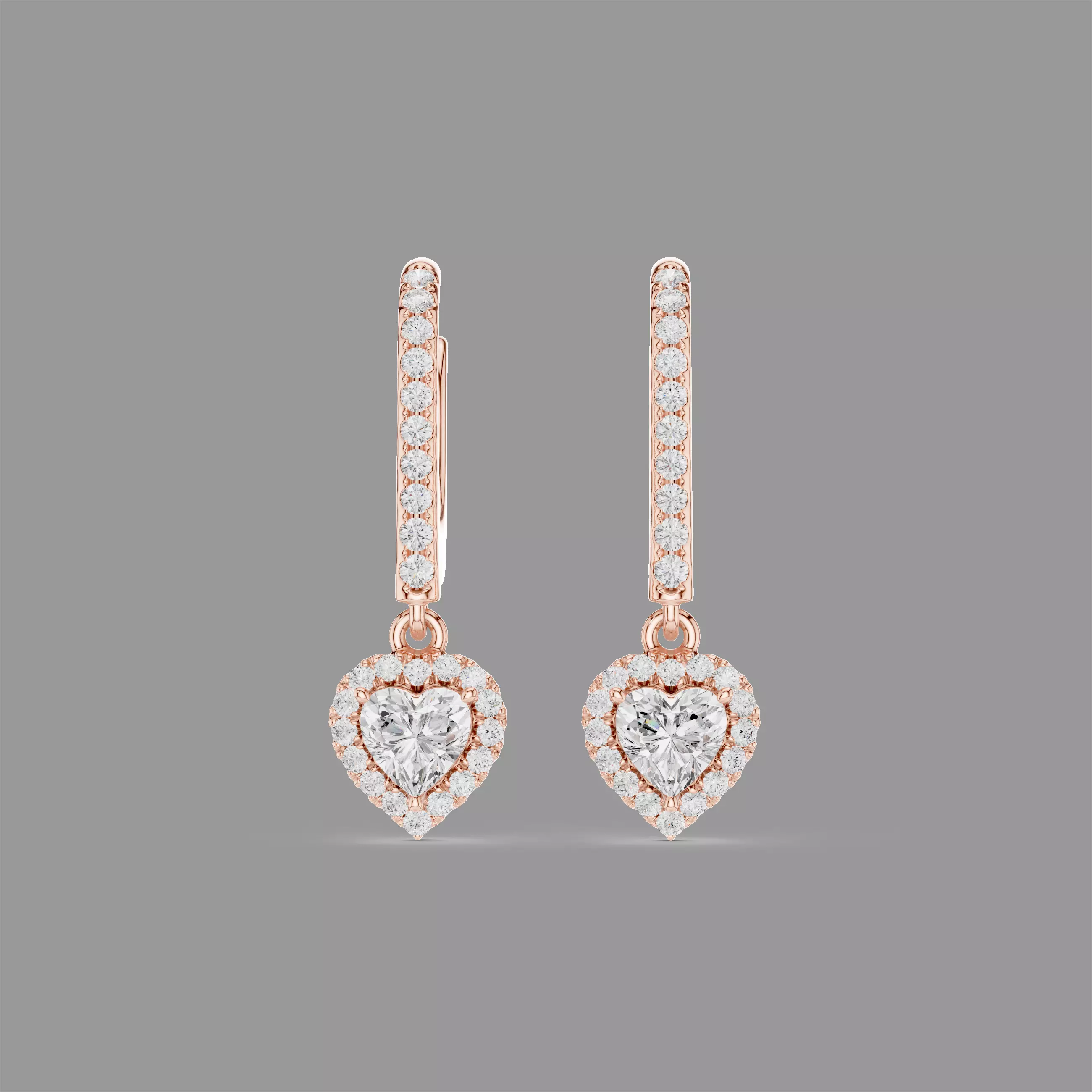 Diamond Hoops Earrings 3D print model