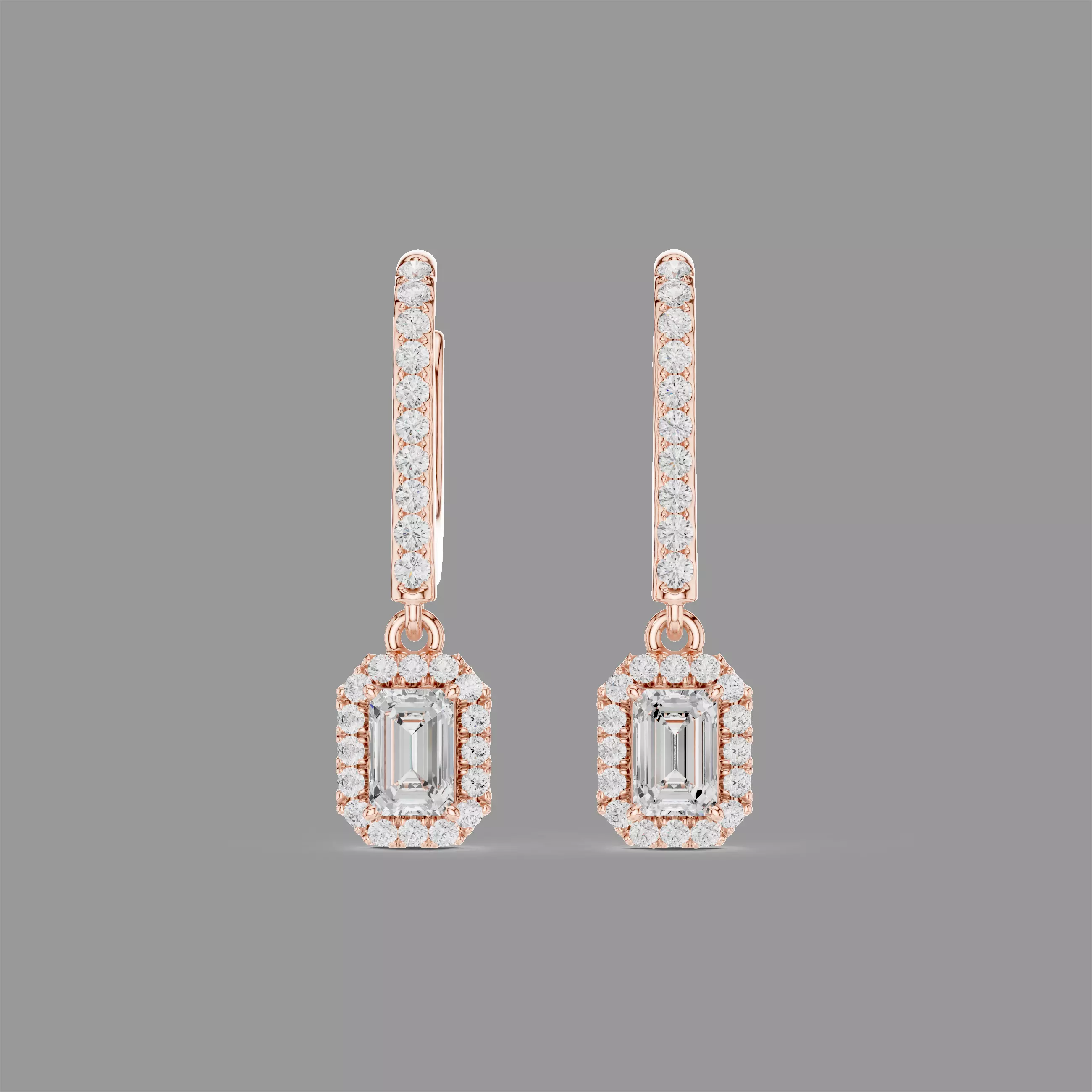 Diamond Hoops Earrings 3D print model