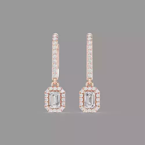 Diamond Hoops Earrings 