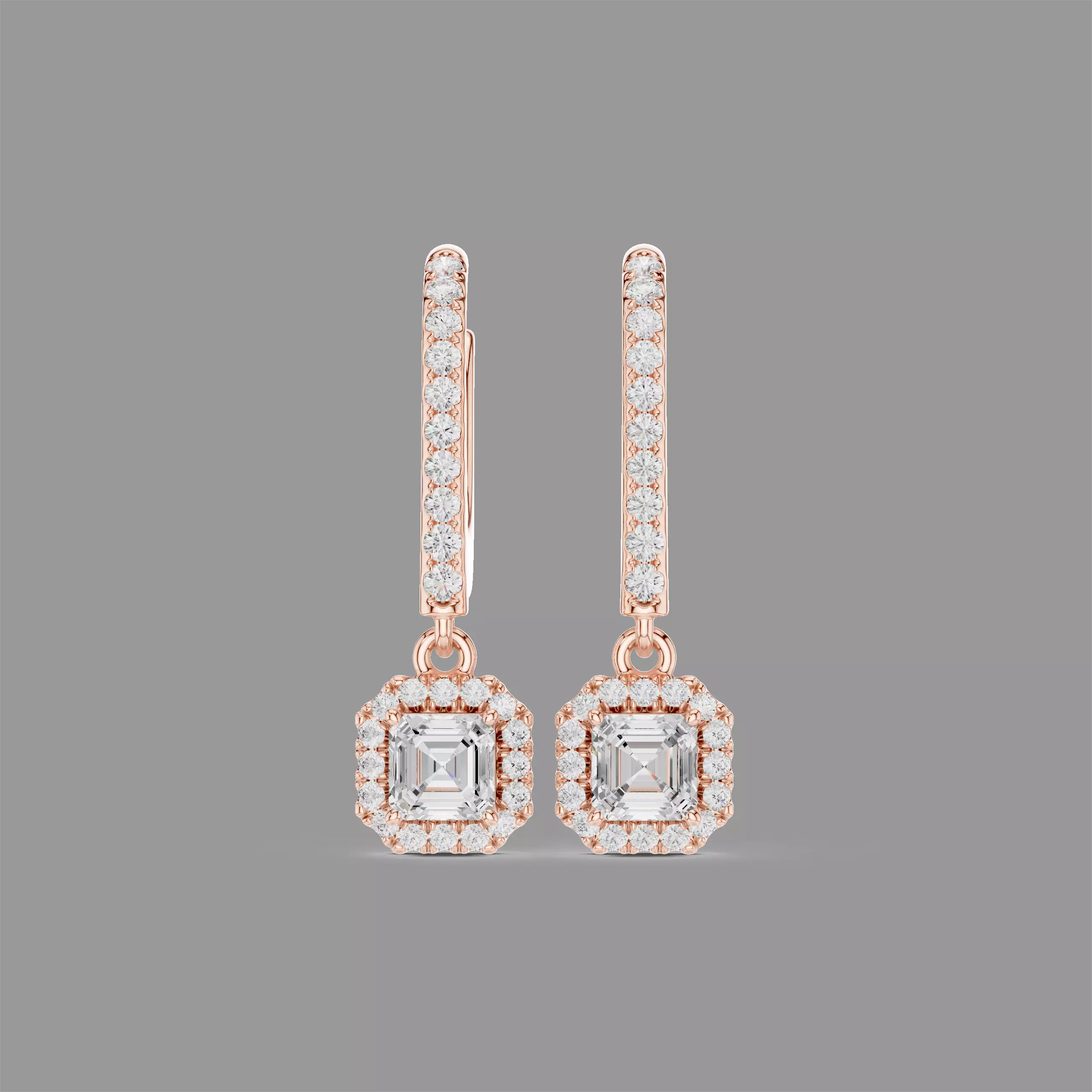 Diamond Hoops Earrings 3D print model
